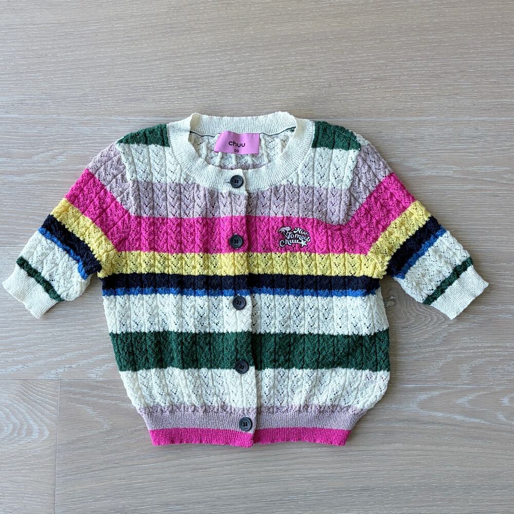 CHUU Nice to Meet Chuu Striped Cardigan XS/Small